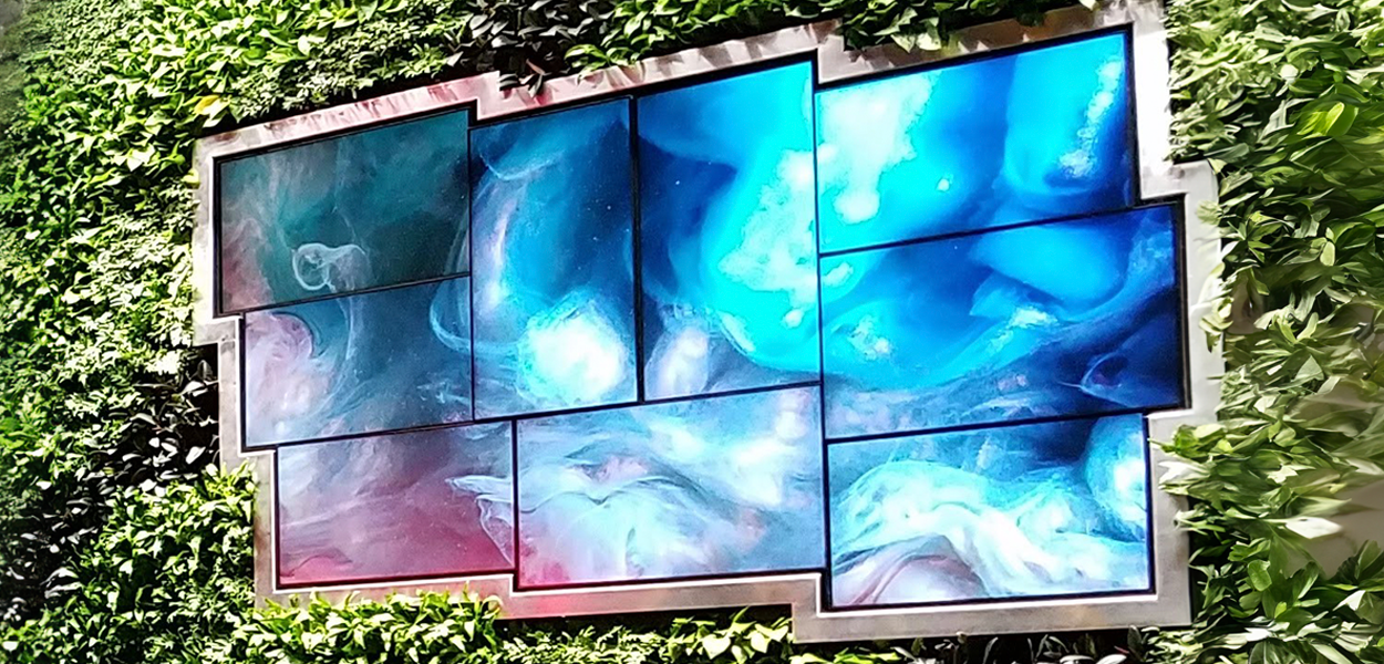 艺术视频墙，可配置不同布局的多个屏幕