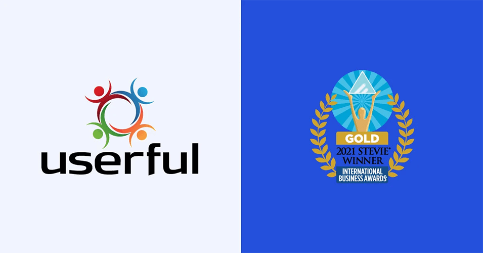 国际商业奖旁的Userful Logo 2021年史蒂文奖金奖